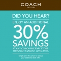 Coach additional 30%